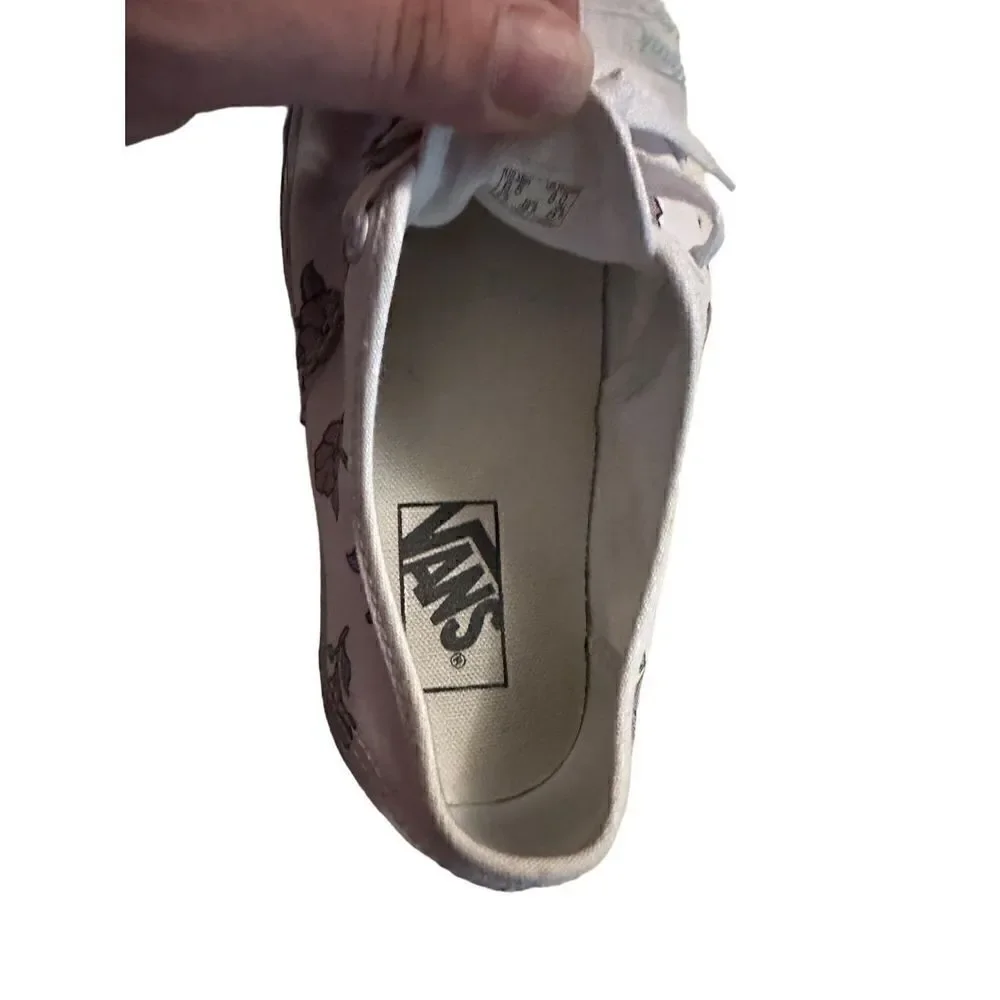 VANS Authentic Low Thank You Floral 507698 White Flowers Womens Size 8 Shoes